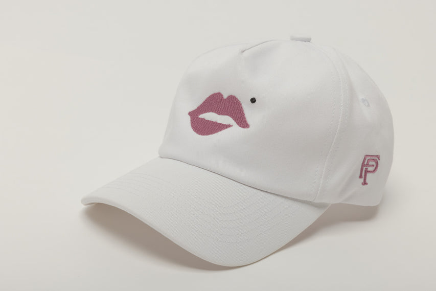 Foreplay Golf White Women's Baseball Hat Lips Embroidered