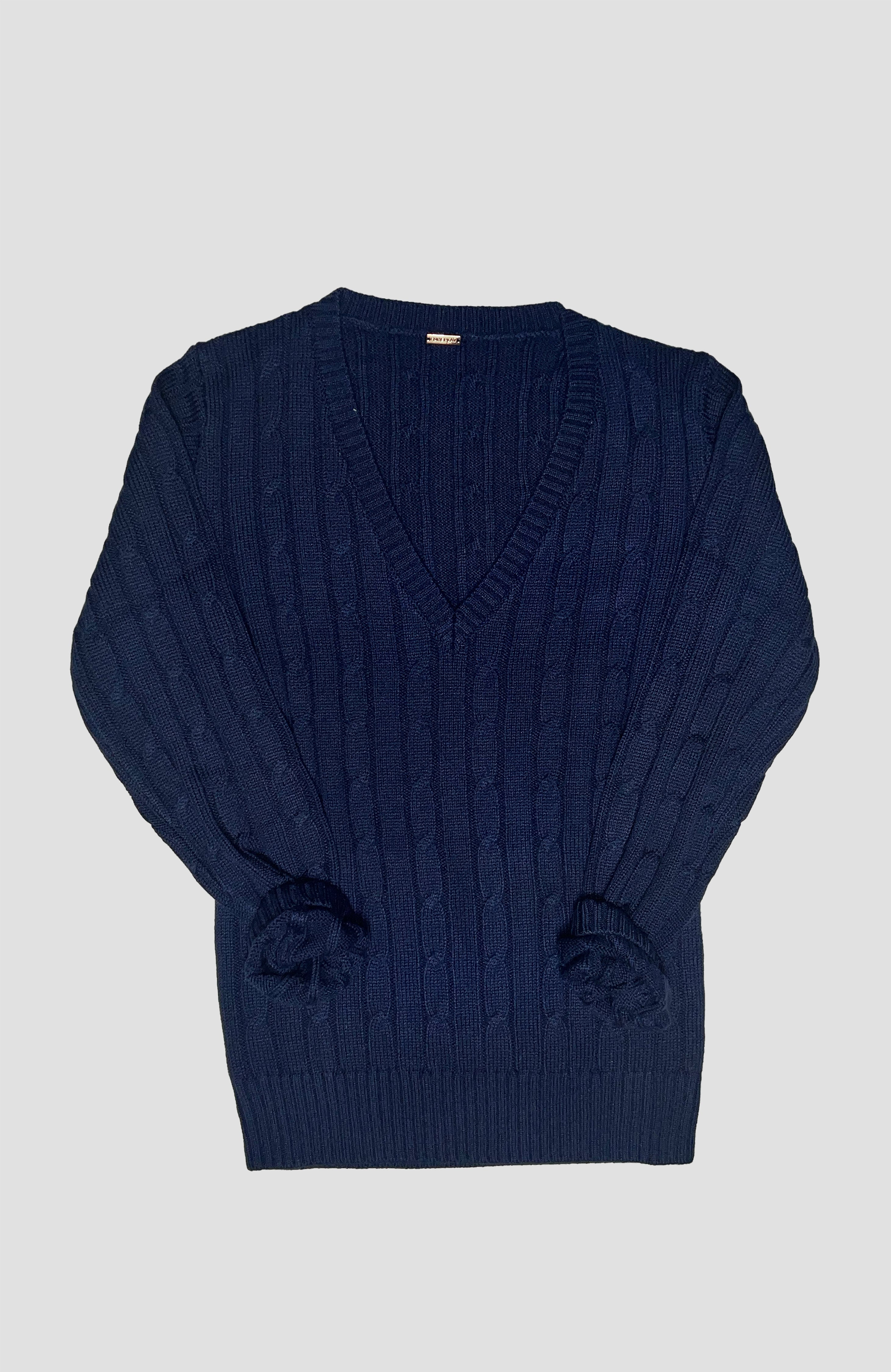 Foreplay Golf Womens  Golf Sweater Cashmere Cable Vneck Cream
